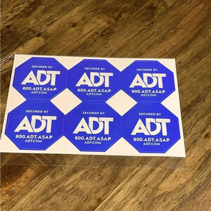 NWT ADT Security System Window/Door Decals/Stickers (6 pc) Protected by ADT